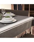 Mantel 100% algodón 200 g/m² Saint-Tropez negro/blanco