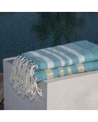 Hamptons Honeycomb Fouta, türkis, 100 x 200 cm