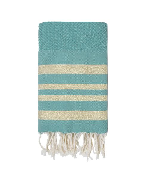 Hamptons Honeycomb Fouta, türkis, 100 x 200 cm