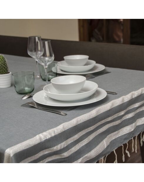 Mantel Hamptons gris medio de 200 g/m², 100% algodón