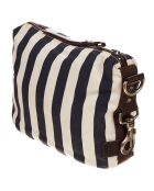 Trousse de voyage bleu/blanc/marron - 26x20x11 cm