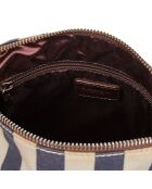Trousse de voyage bleu/blanc/marron - 26x20x11 cm