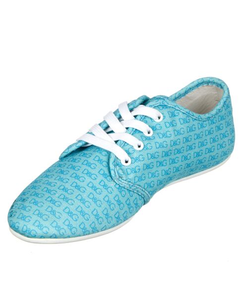 Baskets en Toile turquoise