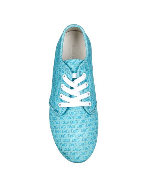 Baskets en Toile turquoise
