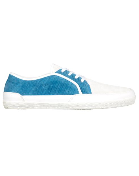 Baskets en Velours de Cuir bleu/blanc
