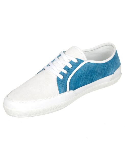 Baskets en Velours de Cuir bleu/blanc