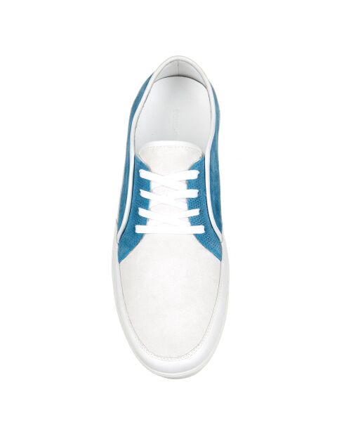 Baskets en Velours de Cuir bleu/blanc