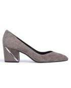 Escarpins en Velours de Cuir Sarah gris - Talon 6 cm