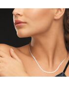 Collier Rang Princesse Perles d'Eau Douce blanc nacre naturel