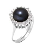 Bague Joaillerie Argent Perle d'Eau Douce noire