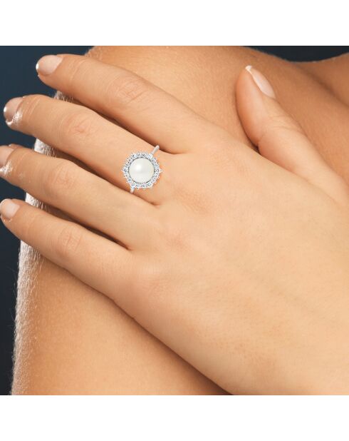 Bague Joaillerie Argent Perle d'Eau Douce blanche