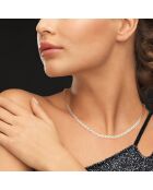 Collier Or Jaune Perles d'Eau Douce blanc naturel