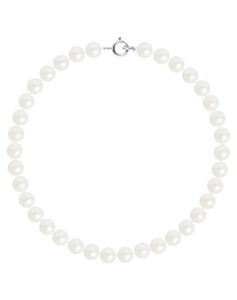 Bracelet Or Blanc Perles d'Eau Douce blanches