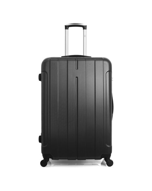 Fogo Mittelklasse-Koffer mit vier Rädern und einem Rad, 59 cm, schwarz