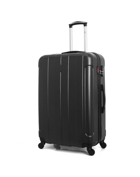 Fogo Mittelklasse-Koffer mit vier Rädern und einem Rad, 59 cm, schwarz