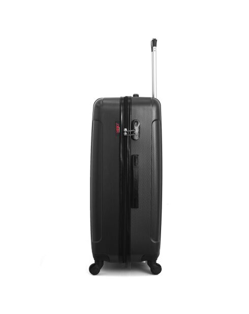 Fogo Mittelklasse-Koffer mit vier Rädern und einem Rad, 59 cm, schwarz