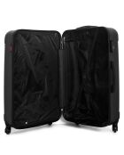 Fogo Mittelklasse-Koffer mit vier Rädern und einem Rad, 59 cm, schwarz