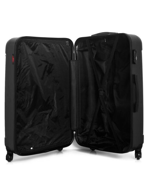 Fogo Mittelklasse-Koffer mit vier Rädern und einem Rad, 59 cm, schwarz