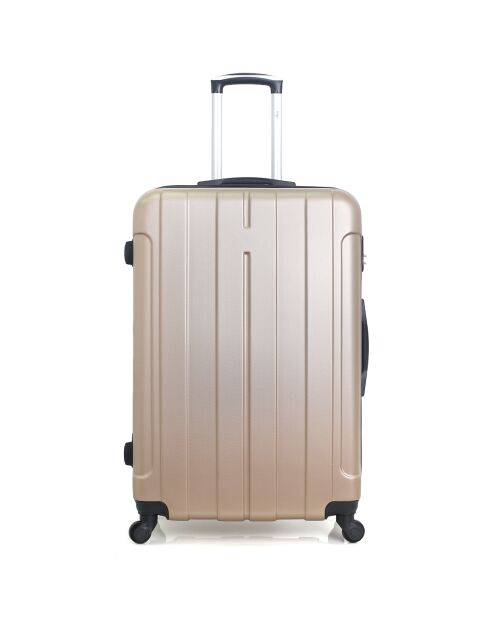Valise Cabine 4 roues simples Fogo 49 cm dorée