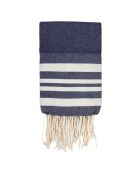 Fouta Hamptons Lurex blau/silberne Wabe - 100x200 cm