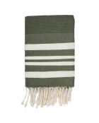 Hamptons Lurex Honeycomb Fouta khakigrün/silber - 100x200 cm