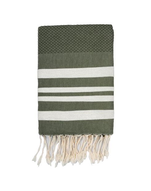 Hamptons Lurex Honeycomb Fouta khakigrün/silber - 100x200 cm