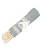 Fouta Hamptons Lurex Parelgrijs/Zilver Honingraat - 100x200 cm