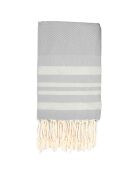 Fouta Hamptons Lurex Parelgrijs/Zilver Honingraat - 100x200 cm