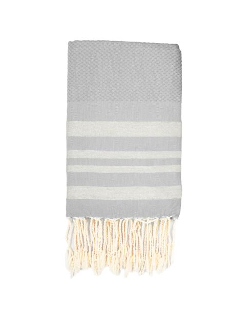 Fouta Hamptons Lurex Parelgrijs/Zilver Honingraat - 100x200 cm