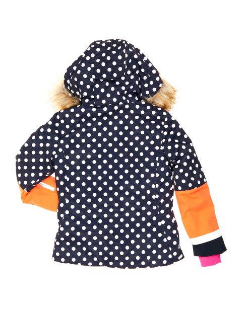 Veste de Ski Stiffy col fausse fourrure bleu foncé/orange