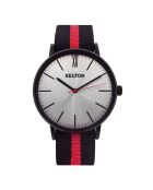 Montre Femme en Nylon Idyllic noir/rouge