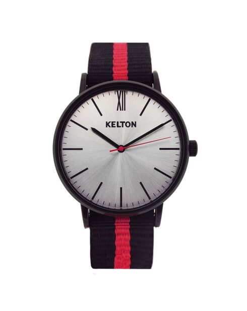 Montre Femme en Nylon Idyllic noir/rouge