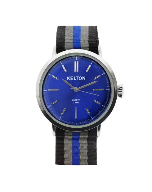 Montre Homme en Nylon Metalic bleue