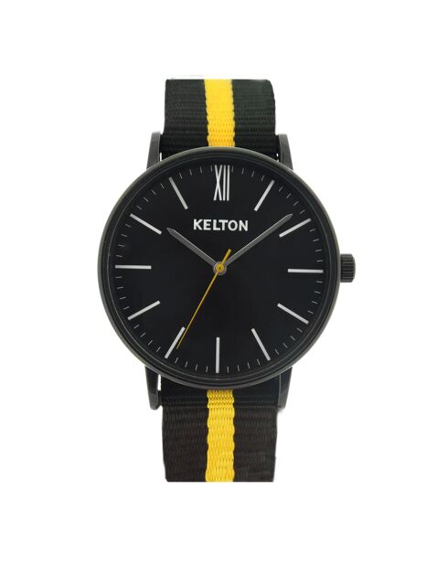 Montre Femme en Nylon Idyllic noir/jaune