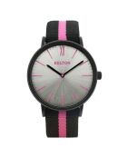 Montre Femme en Nylon Idyllic noir/rose
