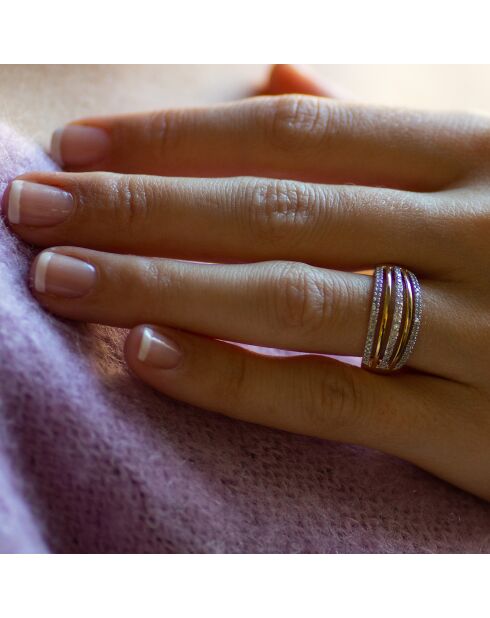 Anello di dichiarazione in oro giallo da 0,25 ct con diamante