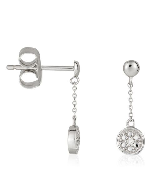 Boucles d'oreilles Comme sur un Nuage Diamants 0.01 ct Or Blanc