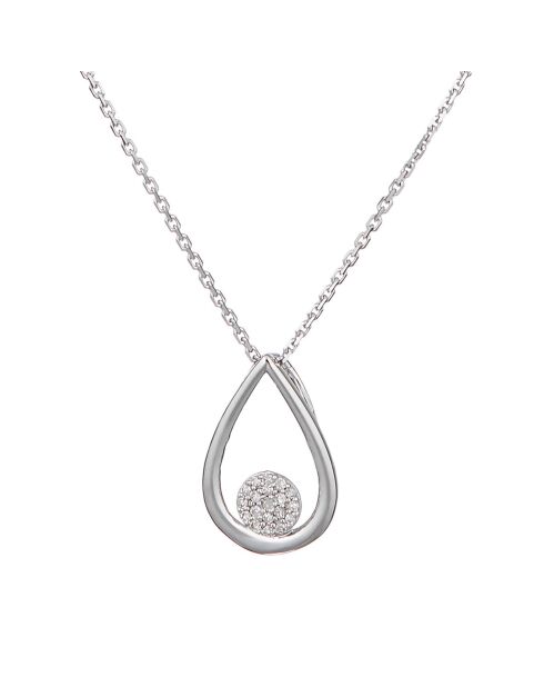 Pendentif Poire Deluxe Diamants 0.05 ct or blanc