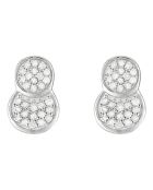 Fijne duo-oorbellen met witgouden diamanten 0,12 ct