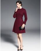 Robe patineuse manches longues bordeaux