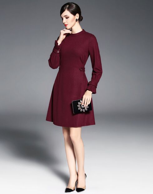 Robe patineuse manches longues bordeaux