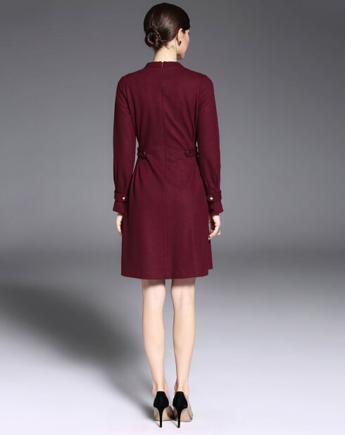 Robe patineuse manches longues bordeaux