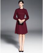 Robe patineuse manches longues bordeaux