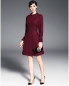 Robe patineuse manches longues bordeaux