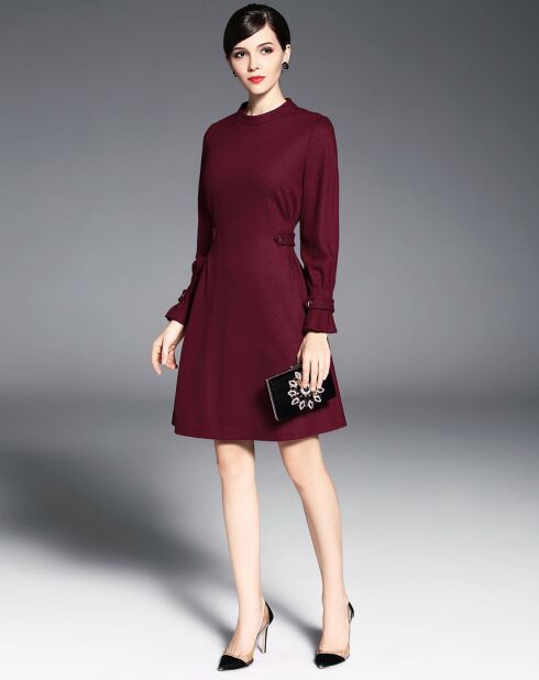 Robe patineuse manches longues bordeaux