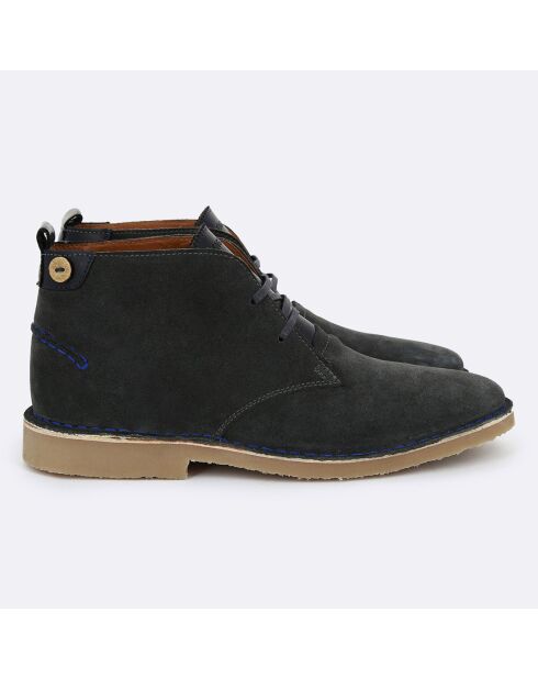 Boots en Velours de Cuir Lebanon grises