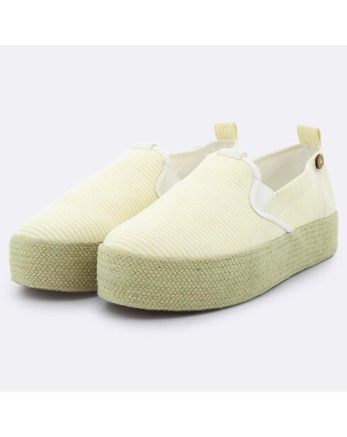 Slip-on à plateforme Lebanon rayées jaunes