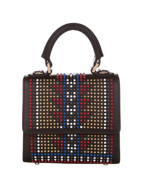 Mini Sac en Cuir clous multicolore - 16x14.5x7 cm