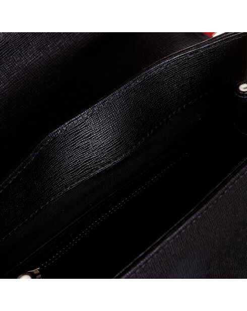 Sac en Cuir & Raffia noir - 20.5x19x8 cm