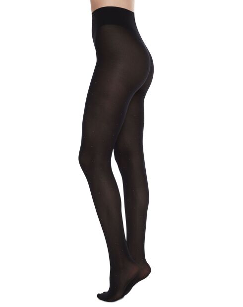 Collants Filippa 50 deniers motif plumetis noirs